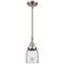 Caden Bell 5"W Brushed Satin Nickel Stem Hung Mini Pendant w/ Clear Sh