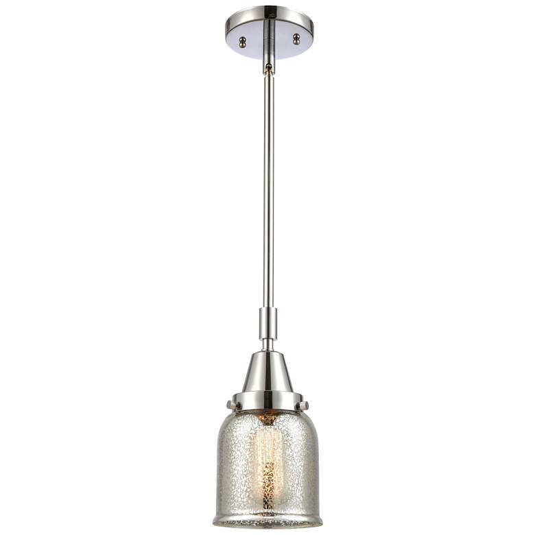Image 1 Caden Bell 5"W Polished Chrome Stem Hung Mini Pendant w/ Mercury Shade