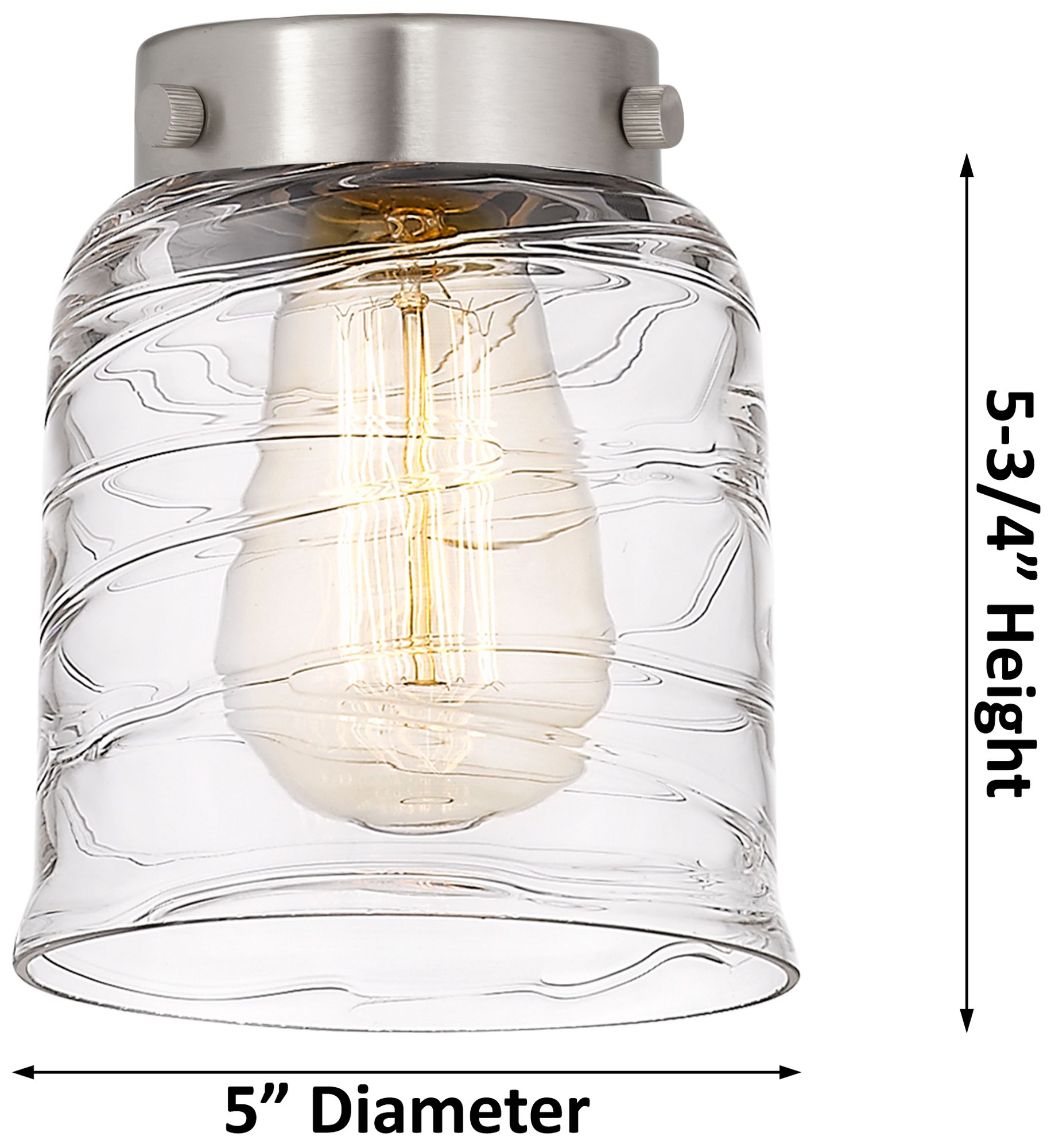 Image 2 Caden Bell 5"W Brushed Nickel Cord Mini Pendant w/ Clear Swirl Shade more views