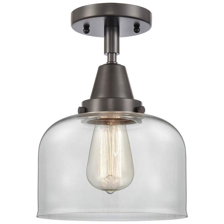 Image 1 Caden Bell 8" Flush Mount - Oil Rubbed Bronze - Clear Shade
