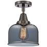 Caden Bell 8" Flush Mount - Oil Rubbed Bronze - Plated Smoke Shade