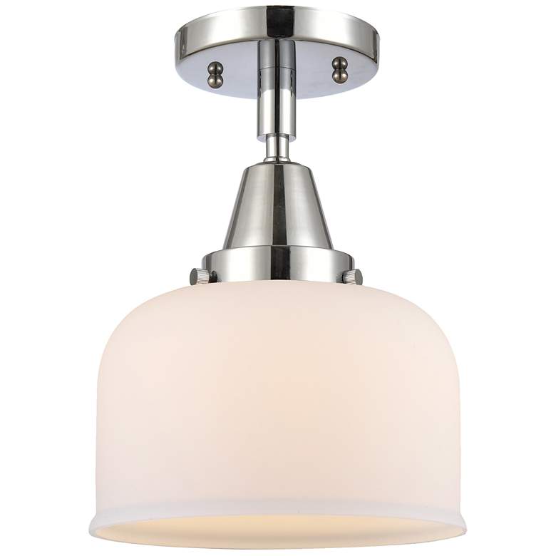 Image 1 Caden Bell 8" Flush Mount - Polished Chrome - Matte White Shade