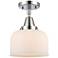 Caden Bell 8" Flush Mount - Polished Chrome - Matte White Shade