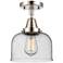 Caden Bell 8" Flush Mount - Polished Nickel - Seedy Shade