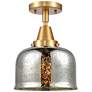 Caden Bell 8" Flush Mount - Satin Gold - Silver Mercury Shade