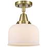 Caden Bell 8" LED Flush Mount - Antique Brass - Matte White Shade