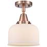 Caden Bell 8" LED Flush Mount - Antique Copper - Matte White Shade