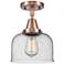 Caden Bell 8" LED Flush Mount - Antique Copper - Seedy Shade