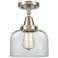 Caden Bell 8" LED Flush Mount - Brushed Satin Nickel - Clear Shade