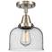 Caden Bell 8" LED Flush Mount - Brushed Satin Nickel - Seedy Shade