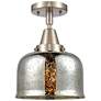 Caden Bell 8" LED Flush Mount - Brushed Satin Nickel - Silver Mercury 