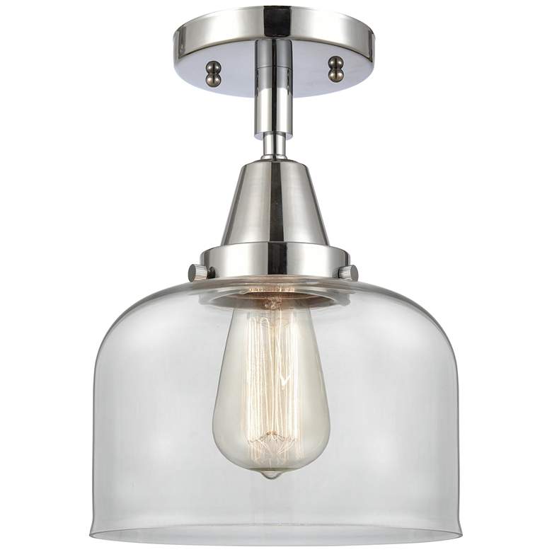 Image 1 Caden Bell 8" LED Flush Mount - Polished Chrome - Clear Shade