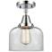 Caden Bell 8" LED Flush Mount - Polished Chrome - Clear Shade