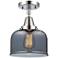 Caden Bell 8" LED Flush Mount - Polished Chrome - Plated Smoke Shade