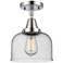 Caden Bell 8" LED Flush Mount - Polished Chrome - Seedy Shade