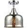 Caden Bell 8" LED Flush Mount - Polished Chrome - Silver Mercury Shade
