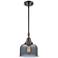 Caden Bell 8" Wide Bronze Stem Hung Mini Pendant w/ Plated Smoke Shade