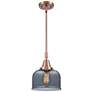Caden Bell 8" Wide Copper Stem Hung Mini Pendant w/ Plated Smoke Shade