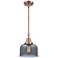 Caden Bell 8" Wide Copper Stem Hung Mini Pendant w/ Plated Smoke Shade