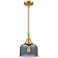 Caden Bell 8" Wide Satin Gold Stem Hung Mini Pendant w/ Plated Smoke S