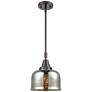 Caden Bell 8"W Bronze Stem Hung Mini Pendant w/ Silver Plated Mercury