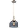 Caden Bell 8"W Brushed Nickel Stem Hung Mini Pendant w/ Smoke Shade