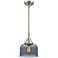 Caden Bell 8"W Brushed Nickel Stem Hung Mini Pendant w/ Smoke Shade