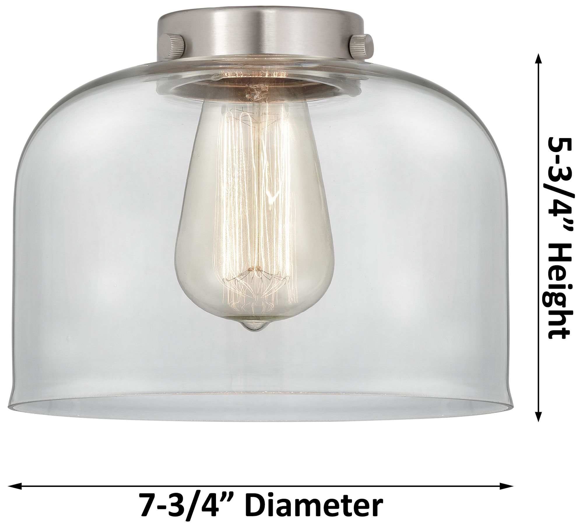 Image 2 Caden Bell 8"W Brushed Satin Nickel Cord Mini Pendant With Clear Shade more views