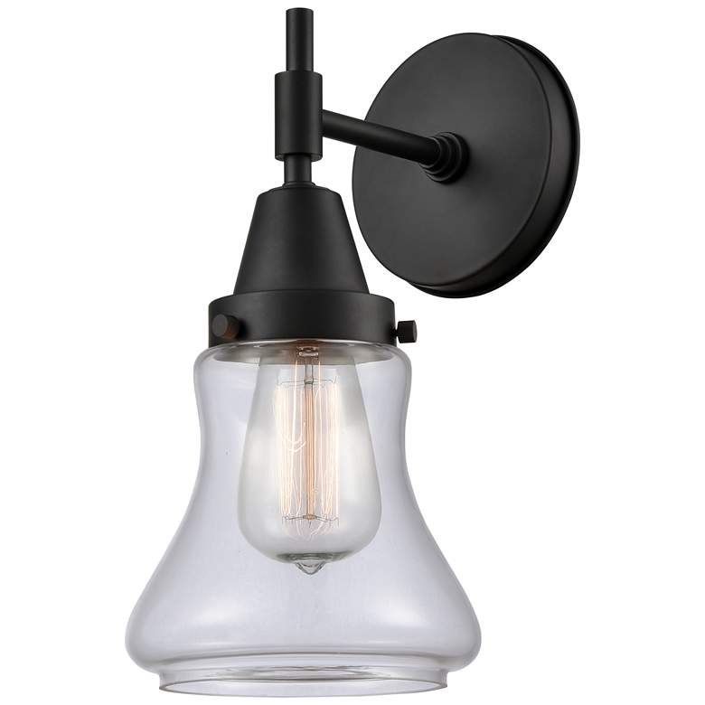 Image 1 Caden Bellmont 11.5" High Matte Black Sconce w/ Clear Shade