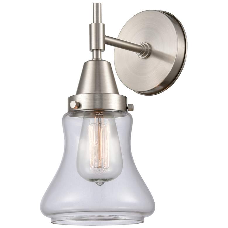 Image 1 Caden Bellmont 11.5 inch High Satin Nickel Sconce w/ Clear Shade