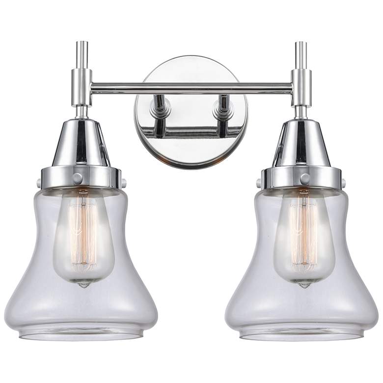 Image 1 Caden Bellmont 15"W 2 Light Polished Chrome Bath Light w/ Clear Shade