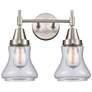 Caden Bellmont 15"W 2 Light Satin Nickel Bath Vanity Light w/ Clear Sh