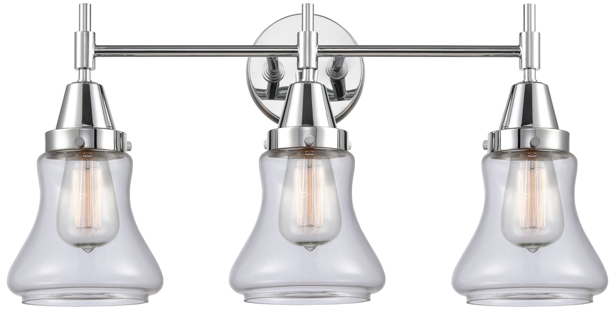Caden Bellmont 24"W 3 Light Polished Chrome Bath Light w/ Clear Shade