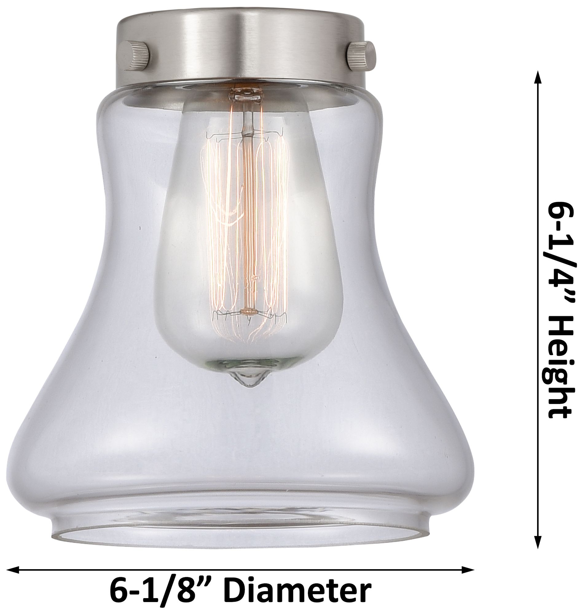 Image 2 Caden Bellmont 6.5"W Brushed Nickel Cord Mini Pendant w/ Clear Shade more views
