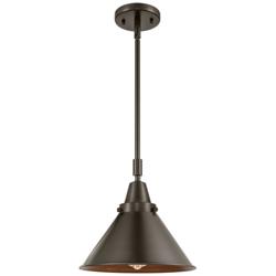 Caden Briarcliff 10" Wide Bronze Stem Hung Mini Pendant w/ Bronze Shad