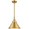 Caden Briarcliff 10" Wide Gold Stem Hung Mini Pendant w/ Gold Shade