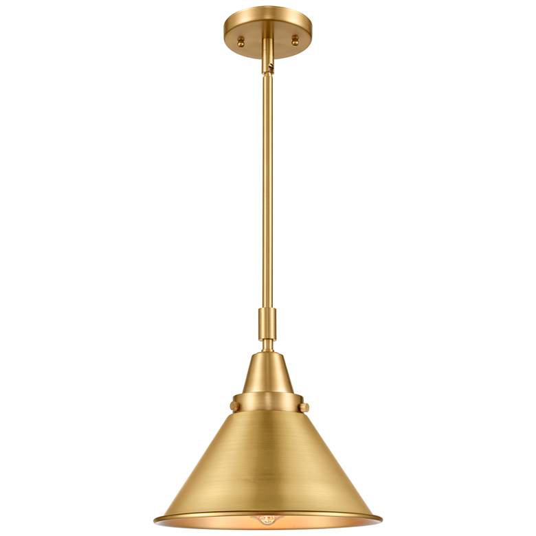 Image 1 Caden Briarcliff 10 inch Wide Gold Stem Hung Mini Pendant w/ Gold Shade