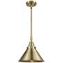Caden Briarcliff 10"W Antique Brass Stem Mini Pendant w/ Brass Shade