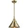 Caden Briarcliff 10"W Antique Brass Stem Mini Pendant w/ Brass Shade