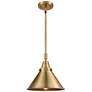 Caden Briarcliff 10"W Brushed Brass Stem Mini Pendant w/ Brass Shade