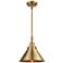 Caden Briarcliff 10"W Brushed Brass Stem Mini Pendant w/ Brass Shade