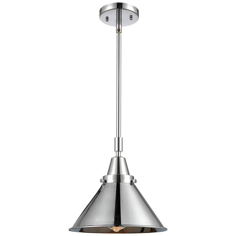 Image 1 Caden Briarcliff 10"W Chrome Stem Hung Mini Pendant w/ Chrome Shade