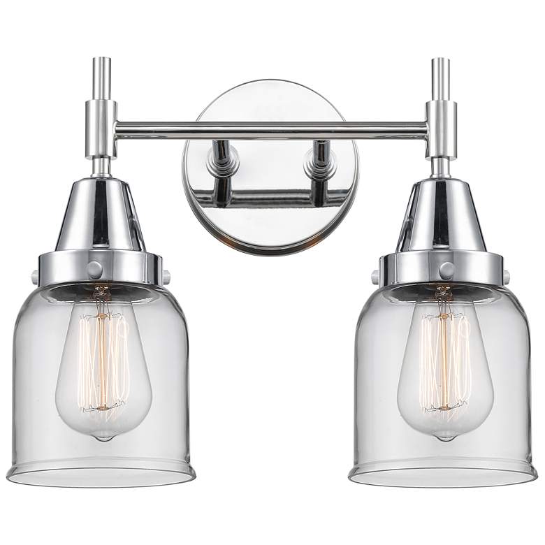 Image 1 Caden Caden 2 Light 14" LED Bath Light - Polished Chrome - Clear Shade