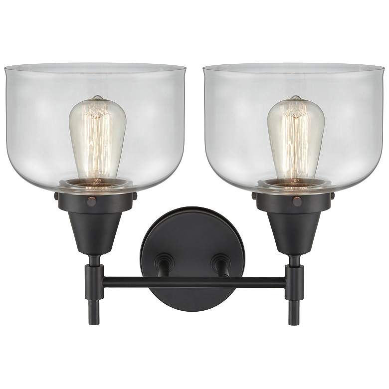 Image 2 Caden Caden 2 Light 17" LED Bath Light - Matte Black - Clear Shade more views