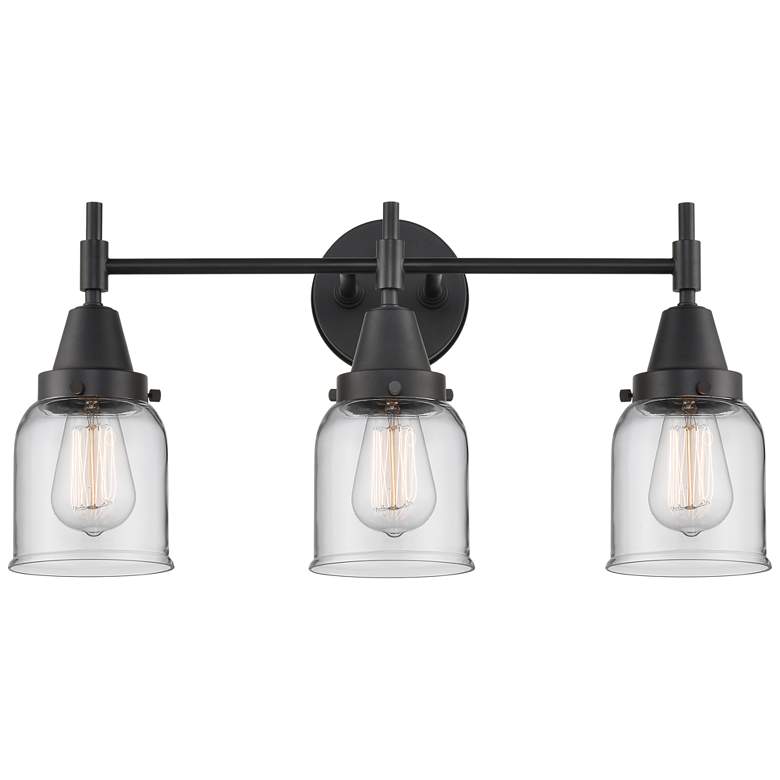 Image 1 Caden Caden 3 Light 23" LED Bath Light - Matte Black - Clear Shade