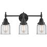Caden Caden 3 Light 23" LED Bath Light - Matte Black - Clear Shade