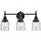Caden Caden 3 Light 23" LED Bath Light - Matte Black - Clear Shade