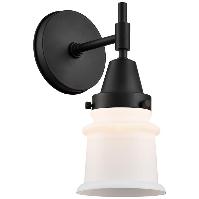 Image 1 Caden Canton 10.75" High Matte Black Sconce w/ Matte White Shade