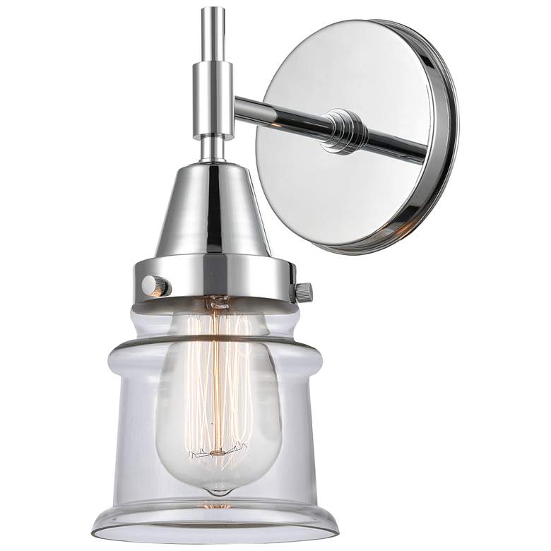 Image 1 Caden Canton 10.75" High Polished Chrome Sconce w/ Clear Shade