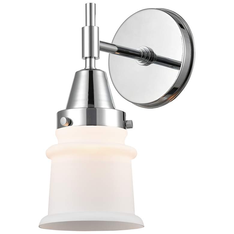 Image 1 Caden Canton 10.75" High Polished Chrome Sconce w/ Matte White Shade